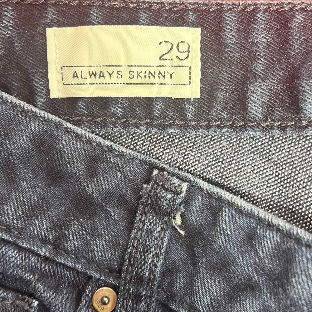 Gap 1969 Always Skinny Jeans Women Dark Blue Leopard Print Size 29 - Picture 5 of 5